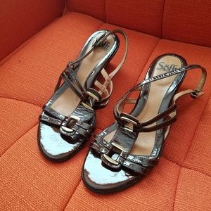 Sofft Adara Metallic Brown Patent Sandals 9N